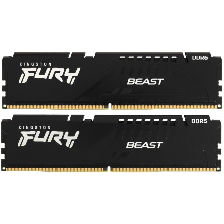 Оперативная память Kingston Fury Beast, DDR5, 32Gb (2x16GB), 5600MHz, CL40, DIMM, с радиаторами, черный