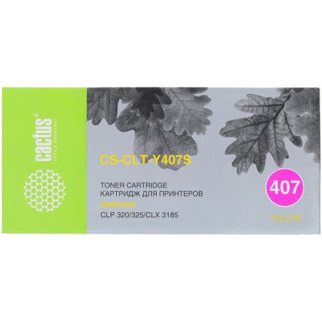Картридж лазерный Cactus CS-CLT-Y407S желтый (1000 стр.) для Samsung CLP-325/CLX-3185