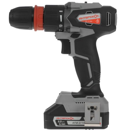 Дрель-шуруповерт аккумуляторная ИНТЕРСКОЛ ДА-13/18ВК, 18 В, 2 А·ч, аккумуляторная