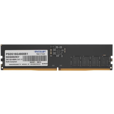 Оперативная память Patriot Signature, DDR5, 16Gb (1x16 Gb), 4800 MHz, CL40, DIMM