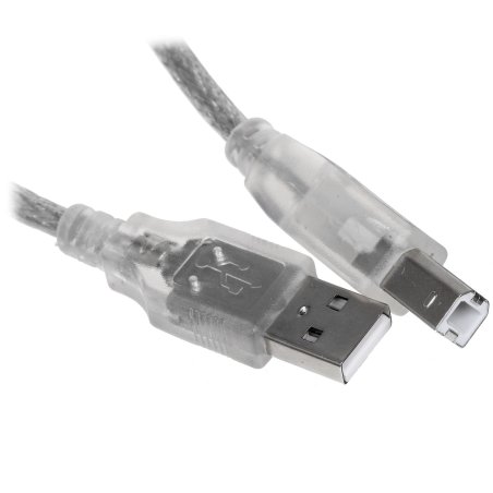 Кабель Cablexpert USB2.0 Pro, AM/BM, 0,75м, экран, 2 феррит.кольца, прозрачный (CCF-USB2-AMBM-TR-0.75M)