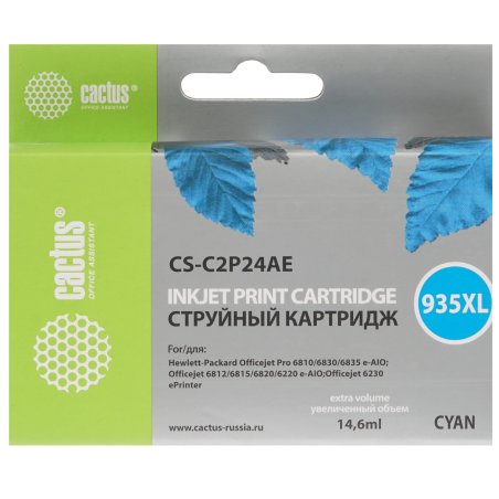 Картридж струйный Cactus CS-C2P24AE №935XL голубой (15мл) для HP DJ Pro 6230/6830