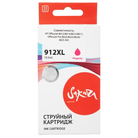 Картридж струйный HP 912XL 3YL82AE пурпурный (825 стр.) для HP OfficeJet 801x/802x