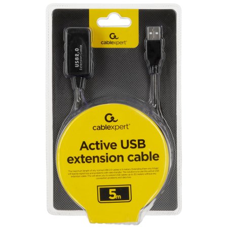 Кабель-удлинитель USB2.0 активный Gembird/Cablexpert UAE-01-5M, AM/AF, 5м