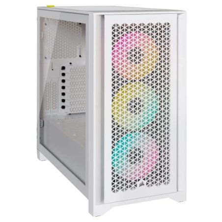 Компьютерный корпус без блока питания Corsair iCUE 4000D RGb Airflow, Midi-Tower, TG, 3x120мм RGb, 1xUSB-A 3.2, 1xUSB 3.2 Type-C, E-ATX, ATX, mATX, mITX белый
