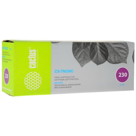 Картридж лазерный Cactus CS-TN230C голубой (1400 стр.) для Brother HL-3040/3070, DCP-9010, MFC-9120/9320