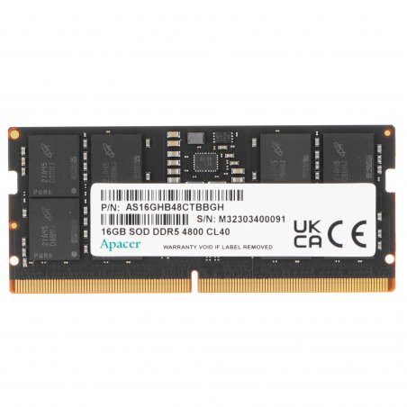 Оперативная память Apacer, DDR5, 16GB (1x16GB), 4800MHz, CL40, SO-DIMM
