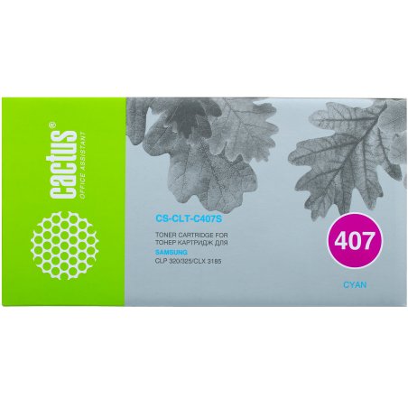Картридж лазерный Cactus CS-CLT-C407S голубой (1000 стр.) для Samsung CLP320/320n/325/CLX3185/3185n/3185fn