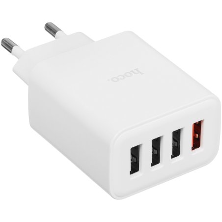 Сетевое зарядное устройство HOCO (6931474777713) C102A белый СЗУ 4USB 2.1A QC3.0 быстрая зарядка