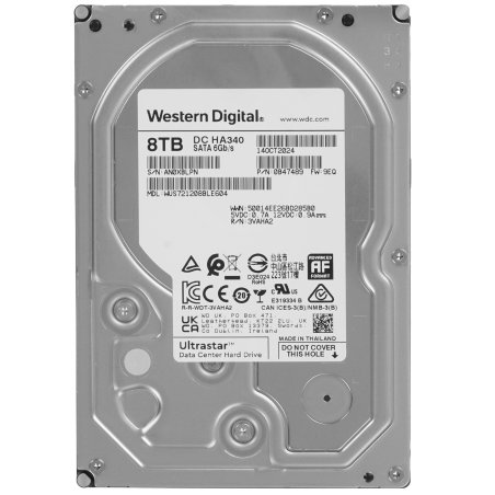 Серверный жесткий диск HDD WD Ultrastar DC HA340 8Tb SATA3 3.5"