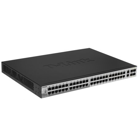 Коммутатор управляемый L3 стекируемый D-Link DGS-3130-54TS/B1A PROJ с 48 портами 10/100/1000Base-T, 2 портами 10Gbase-T и 4 портами 10Gbase-X SFP+