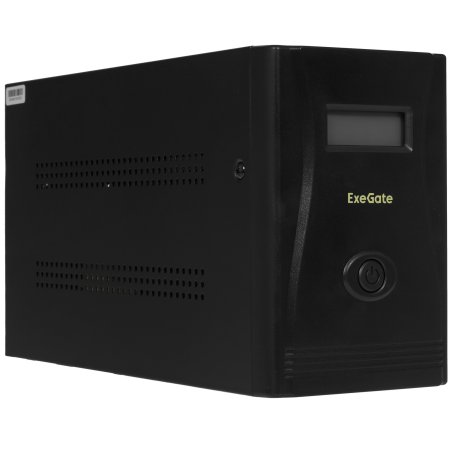 Источник бесперебойного питания ExeGate EP212519RUS SpecialPro Smart LLB-1000.LCD.AVR.4SH.RJ.USB 1000VA, черный, 4 евророзетки, USB