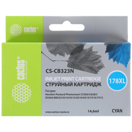 Картридж струйный Cactus CS-CB323N №178XL голубой (14.6 мл.) для HP PS B8553/C5383/C6383/D5463/5510