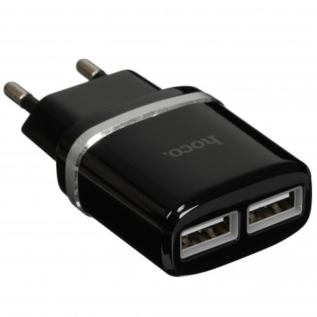 Сетевое зарядное устройство C12 Smart dual USB charger, черный