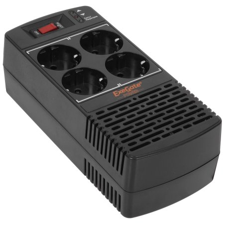 Стабилизатор ExeGate Power AD5000-600 (600VA/300W, диапазон 150...280В, 4 евророзетки)