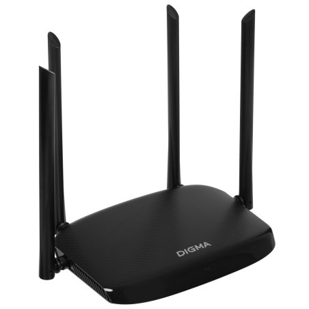 Роутер беспроводной Digma DWR-AC1201 AC1200 10/100BASE-TX черный (упак.:1шт)