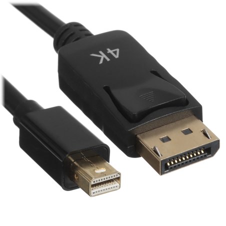 Кабель GoPower miniDisplayPort (m)-DisplayPort (m) 1м ver.1.4 черный Premium Zip-Lock c подвесом (1/