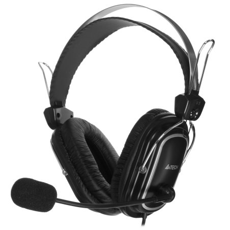Наушники с микрофоном A4Tech HU-50 черный 2м накладные USB оголовье