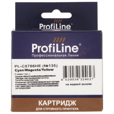 Картридж струйный ProfiLine PL-C8766HE №135 для принтеров HP PS325/375/2613/2713/8153/8453/Officejet 6213/7313 Color водные