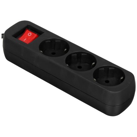 Удлинитель Defender с заземлением G330 Выключатель, 3.0 м, 3 розетки