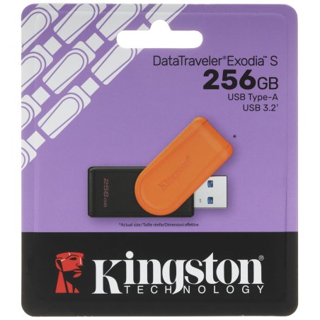 Флешка USB Kingston 256Gb DataTraveler Exodia S DTXS/256Gb USB 3.0 оранжевый/черный