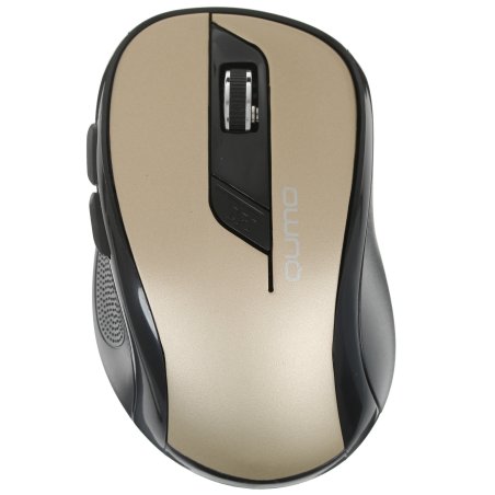 Мышь беспроводная Qumo Office Line M64 золотистый, 1600 dpi, радиоканал, USB, кнопки - 6