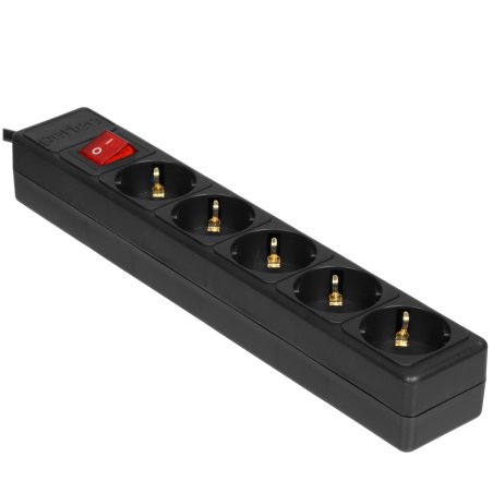Сетевой фильтр Perfeo "POWER+",PF_A4660 (3,0м, 5 розеток, черный (PF-PP-5/3,0-B))