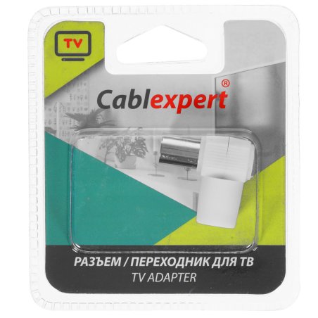 Разъем Cablexpert TVPL-10, TV (мама) 90 градусов, блистер