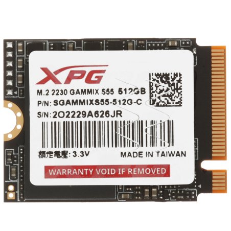 Накопитель SSD NVMe ADATA XPG GAMMIX S55, 512Gb, PCIe 4.0 x4, 2230, R/W 5000/3000 Мбайт/сек
