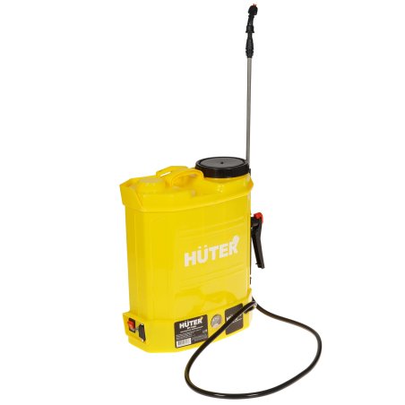 Опрыскиватель аккумуляторный Huter SP-12AC, аккумуляторный, ранцевый, 12л, желтый/черный