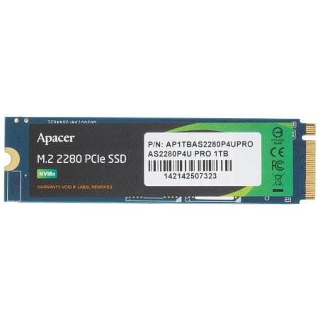 Накопитель SSD Apacer AS2280P4U PRO, 1Tb, M.2 2280, PCIe 3.0 x4, NVMe, R/W 3500/3000