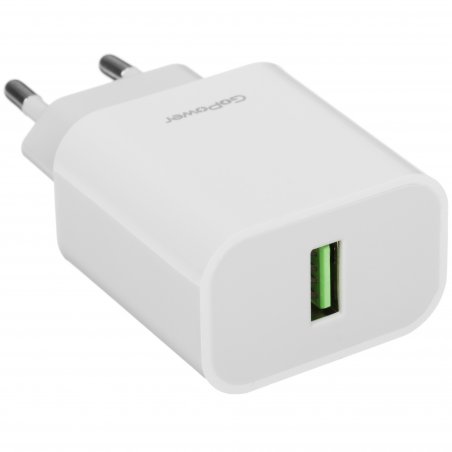 Сетевое зарядное устройство GoPower GPQC07 1USB 18W QC3.0 белый