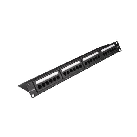 Патч-панель 19" (1U) WRLine WR-PL-24-C5E-D, 24 порта RJ-45, категория 5e, Dual IDC, с задним кабельным организатором, черный