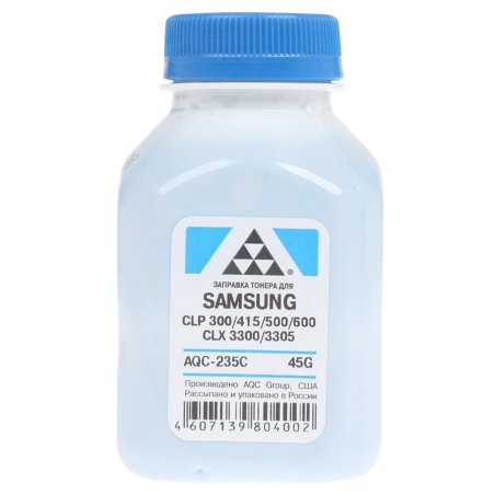 Тонер Samsung CLP 300/315/320/325/360/415/500/510/600/610/660/CLX3300/3305 Cyan, (фл.45г.) AQC фас. Россия