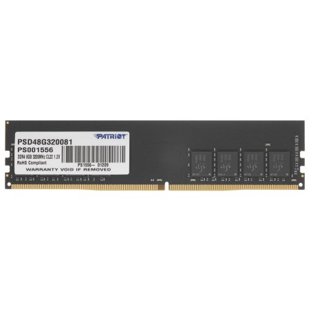 Оперативная память Patriot Signature, DDR4, 8Gb (1x8 Gb), 3200 MHz, CL22, DIMM