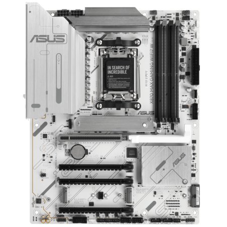 Материнская плата ASUS X870 MAX GAMING WIFI7 W, AM5, AMD X870, 4xDDR5, 4xSATA, 3xM.2, 1xPCIe 5.0 x16, 2xPCIe 4.0 x16, 1xPCIe 3.0 x16, 1xHDMI, 2xUSB Type-C (Display), 1x2.5Gb LAN, Wi-Fi 7, Bluetooth 5.4, 2xUSB-C 40Gbps, 1xUSB-A 10Gbps, 3xUSB-A 5Gbps, 4xUSB