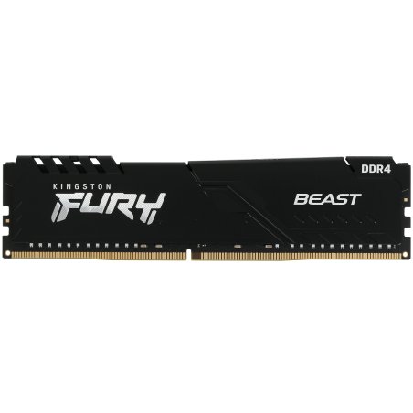 Оперативная память Kingston Fury Beast, DDR4, 16Gb (1x16Gb), 3200MHz, CL16, DIMM, с радиатором, черный