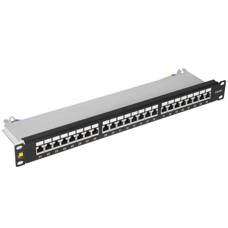 Патч-панель LANMASTER 24 порта, STP, кат.6A, 1U