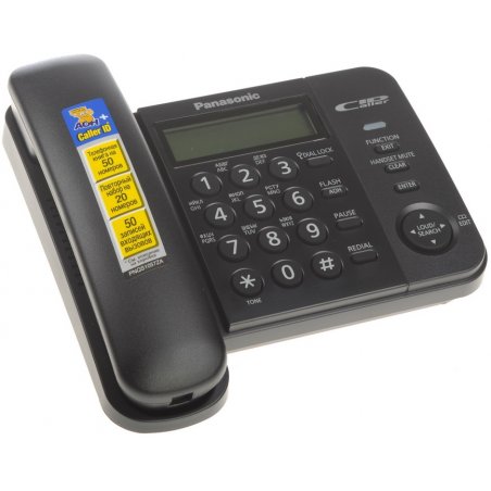 Телефон проводной Panasonic KX-TS2356RUB черный АОН,Caller ID,ЖКД,блокировка набора,выключение микрофона