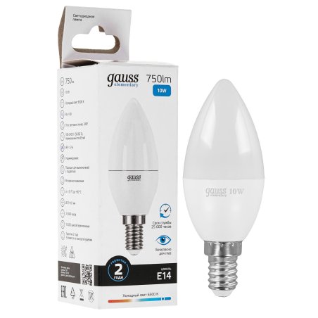 Лампа Elementary Свеча 10W 750lm 6500K Е14 LED