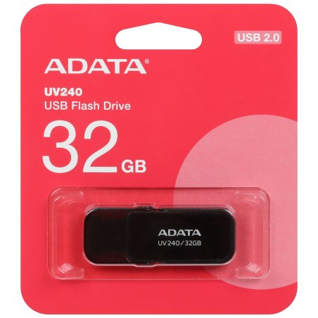 Флешка USB ADATA UV240 (AUV240-32G-RBK), 32Gb, USB 2.0, R/W 15/5, черный