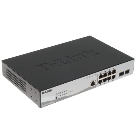 Коммутатор D-Link DGS-1210-10P/ME/B1A Управляемый 2 уровня с 8 портами 10/100/1000Base-T с поддержкой PoE и 2 портами 1000Base-X SFP