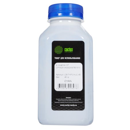 Тонер Cactus CS-THPCHUC-45 голубой флакон 45гр. для принтера HP CP M251/M252/M476/1515