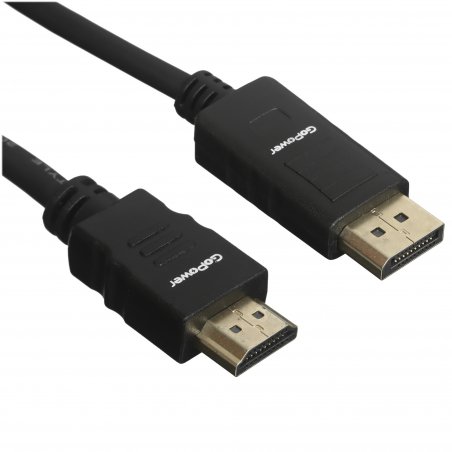 Кабель GOPOWER DISPLAYPORT-HDMI 1.8M 00-00027493 черный