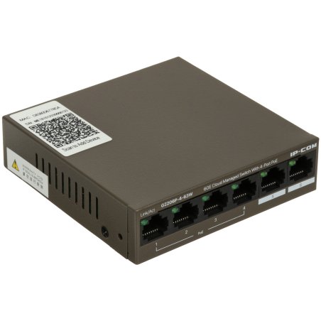 Сетевой коммутатор IP-COM G2206P-4-63W 4x10Base-T / 100Base-TX / 1000Base-T 2x1000Base-T PoE порты 4 Количество портов PoE+ 4 G2206P-4-63W