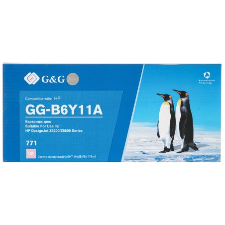 Картридж струйный G&G GG-B6Y11A 771C светло-пурпурный (775 мл) для HP DesignJet Z6200