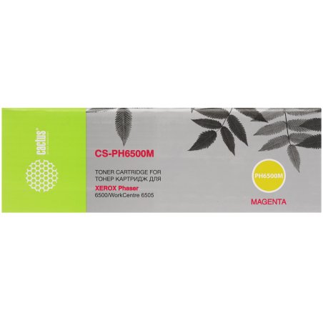 Картридж лазерный Cactus CS-PH6500M (106R01602) пурпурный (2500 стр.) для Xerox 6500/6505