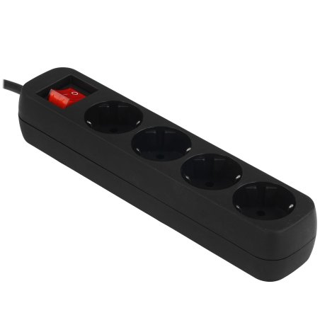Удлинитель Defender G450 черный, 5 м, EURO, 4 розетки, 2200 Вт