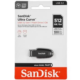 Флешка USB 512Gb SanDisk CZ550 Ultra Curve, USB 3.2 черный