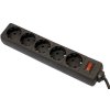 Сетевой фильтр Defender ES, 3.0м, 5 розеток, черный